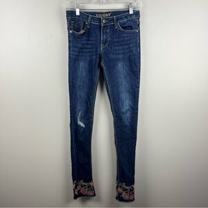 Vigoss The Austin Ankle Skinny Jeans with Pink Floral Detail